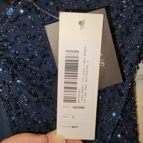 J KARA formal dress size 6 navy/mercury - Picture 8 of 8